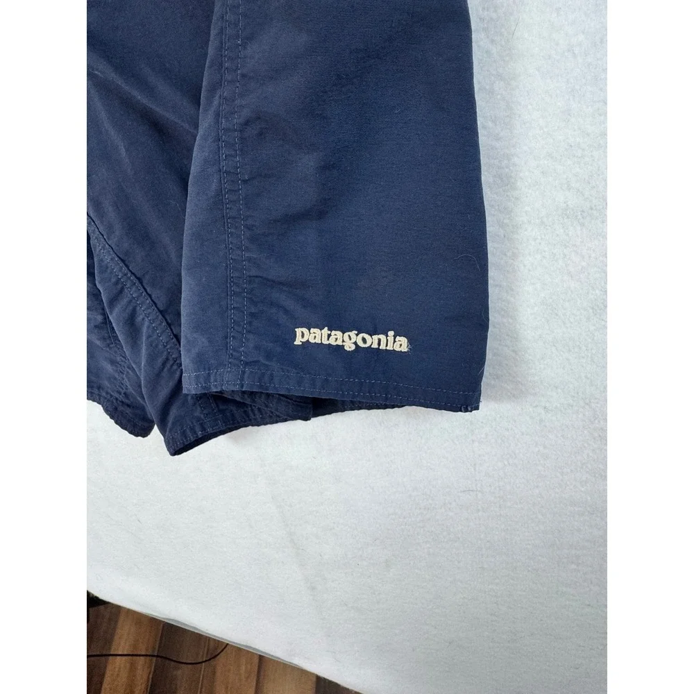 Patagonia Mens‎ Navy Blue Camo Waist Board Shorts Swim Trunks Size 30 Zip Pocket